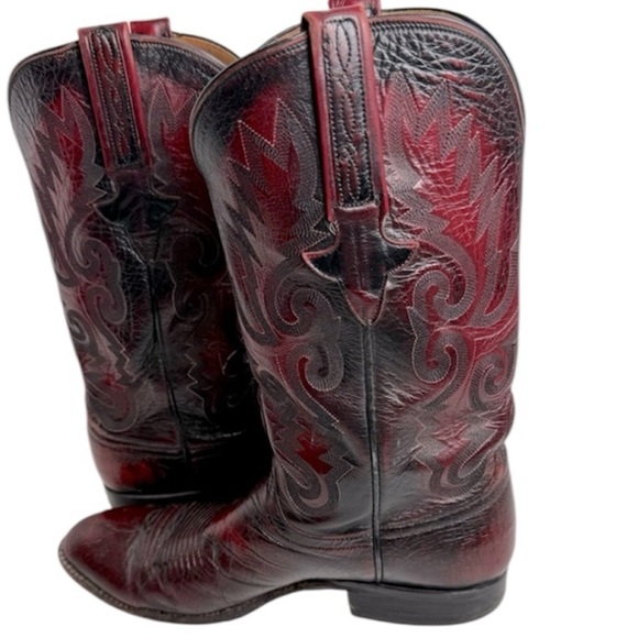 Lucchese Men’s Ostrich Quill Boots Round Toe Cowboy Western Classic Size 9A - Picture 1 of 15